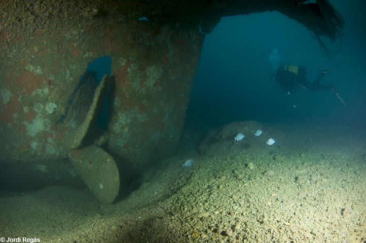 L'hèlix, a 32 metres de fondària