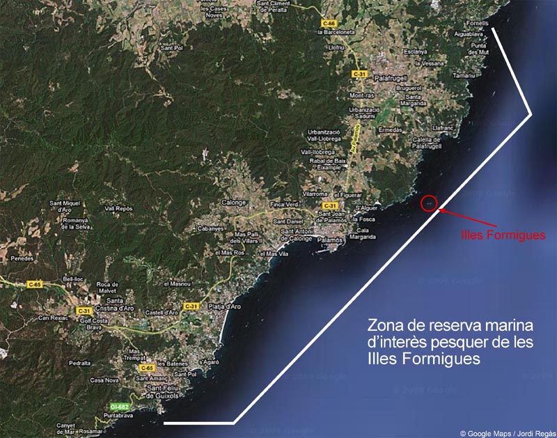 La zona que es proposa com a reserva marina d'interès pesquer