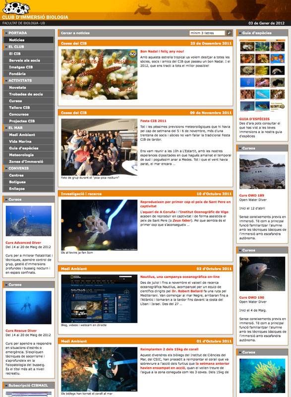 La portada de la web del CIB