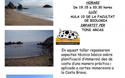 TALLER SOBRE IMMERSIONS DE CALA A LA COSTA BRAVA